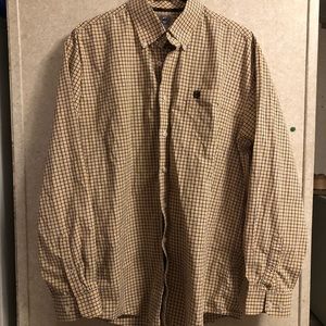 Yellow plaid cinch shirt